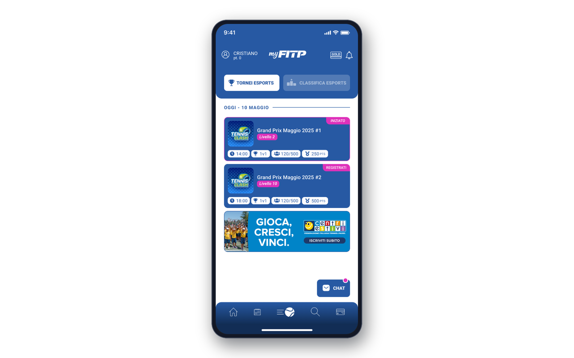 myFITP, sezione eSports: tornei e classifica del circuito